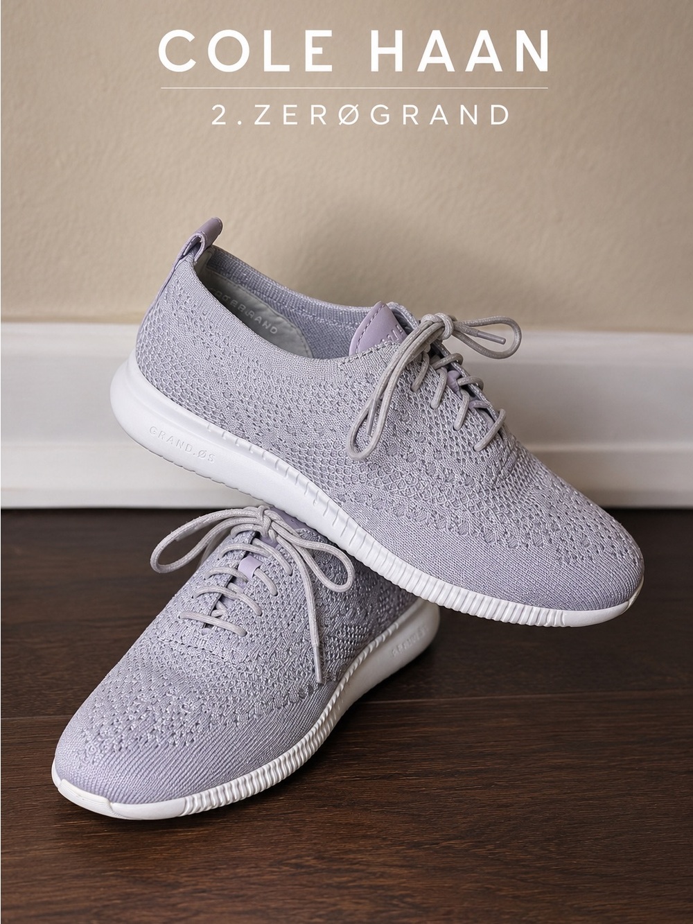 Cole Haan 2.ZERØGRAND Stitchlite Knit Sneakers Gray Lavender Size 7B